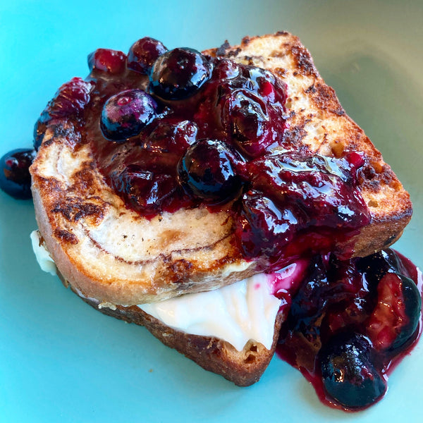 EASY Blueberry Cheesecake-Stuffed French Toast