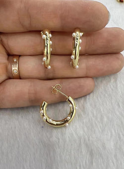 Barnacle Pearl Hoops