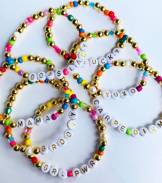 Bead Bracelets 10 Custom Elegant Beaded Word Bracelets