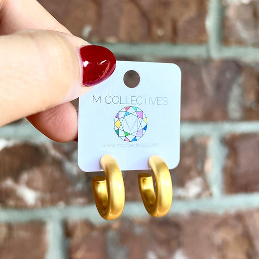 Matte Gold Hoops