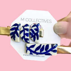 Blue Vines Barrette Set