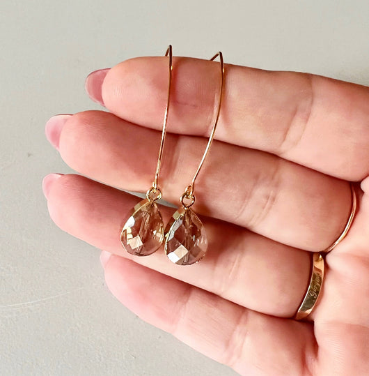 Champagne Stone Threader Earrings