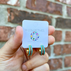 Turquoise Double Hoops